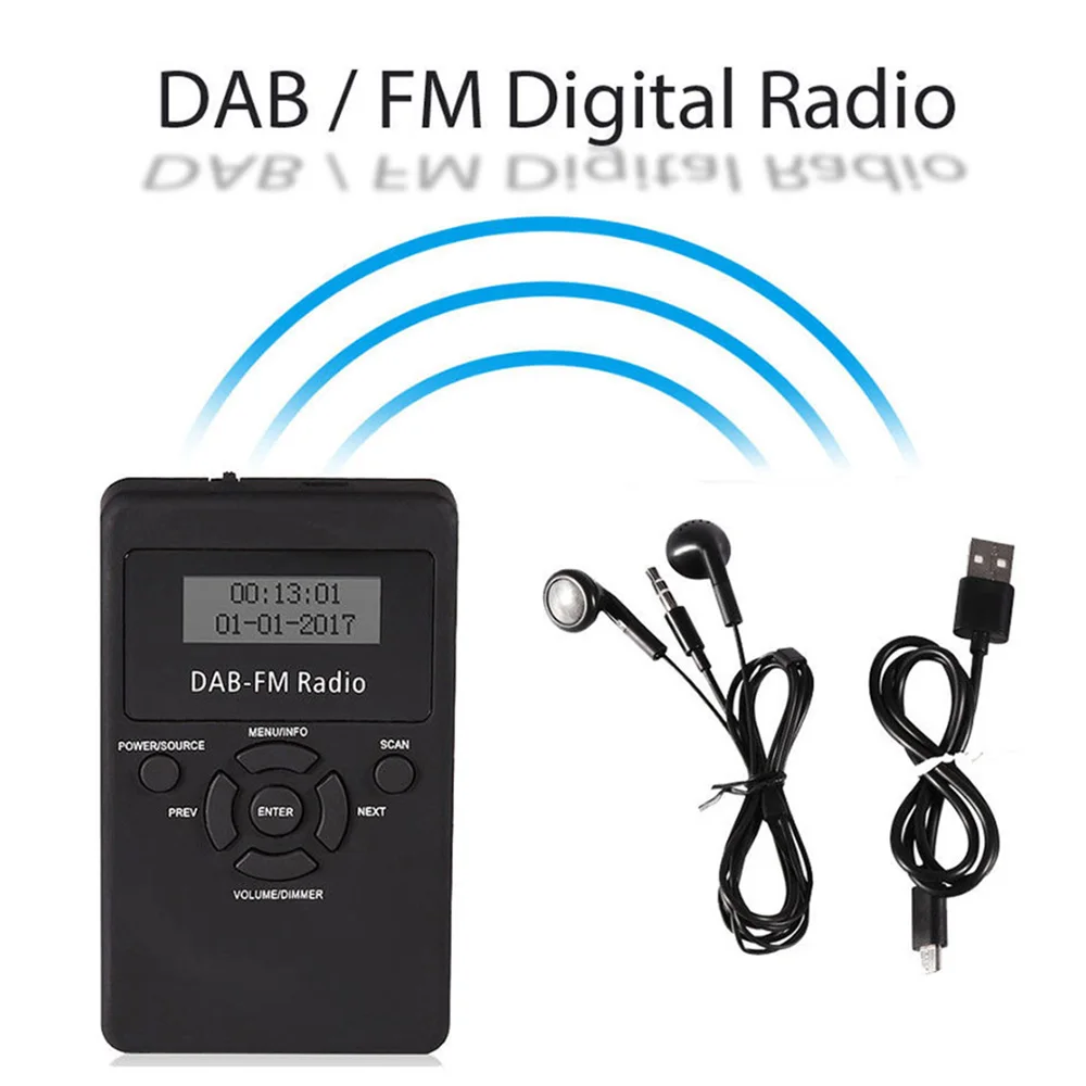 Портативный цифровой DAB FM RDS радио карманный цифровой DAB стерео приемник без потерь с наушником ремешок 1," экран дисплея