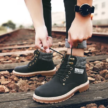 

Running Shoes Men Winter Sneakers Warm Comfortable Wearproof PU Lace-up Men Sports Shoes basket homme 2019 Fashion Men Sneakers