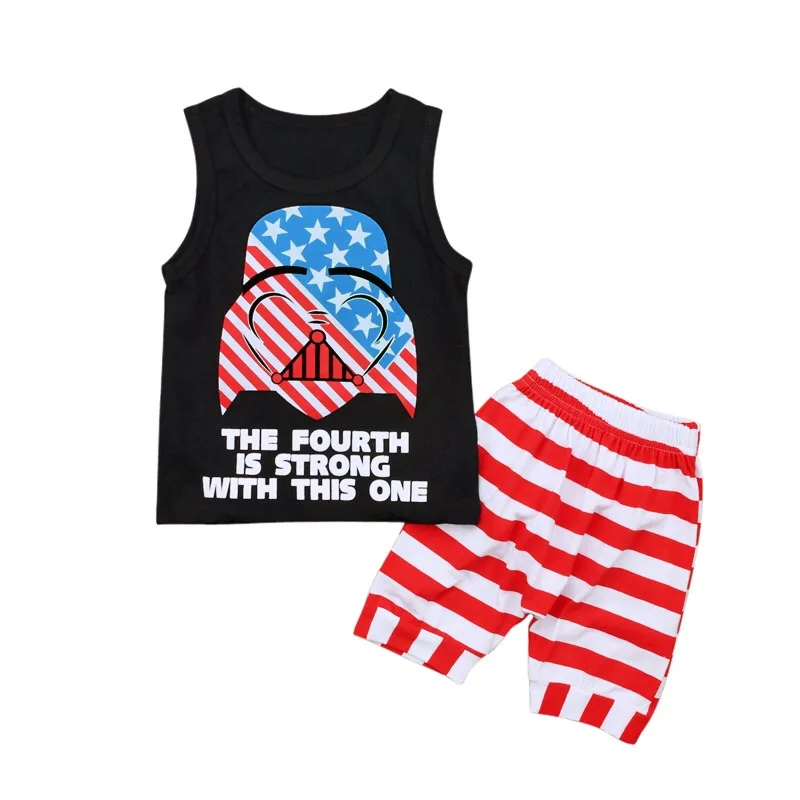 

Adorable Smile Summer Boys Sets Patriotic Boys 4th of July outfit Boutique Baby Clothing