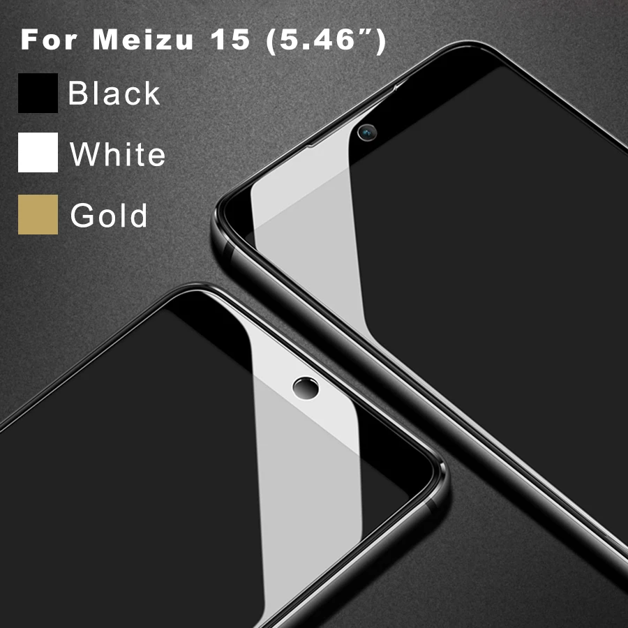 Закаленное стекло с полным покрытием для Meizu 15 защита экрана Plus защитное Mizu15