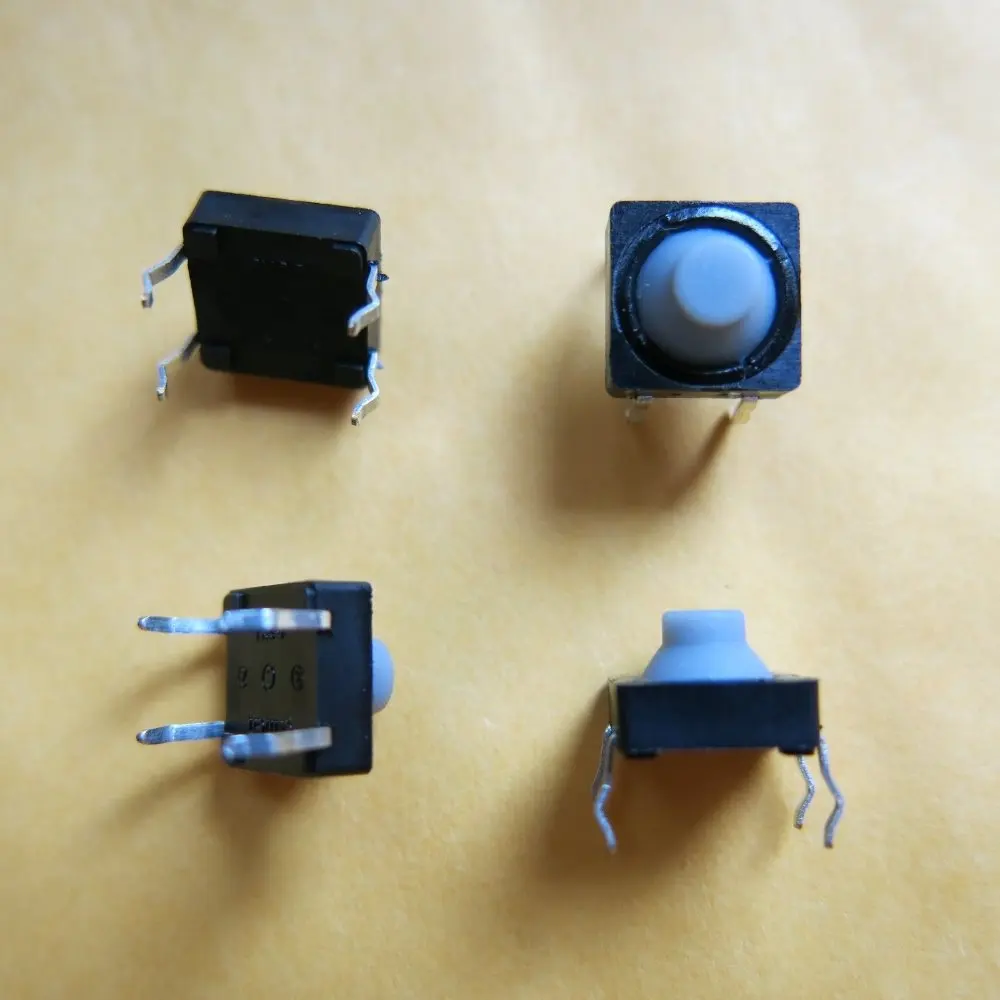

50Pcs/lot 8x8x5mm DIP Push press Momentary silent Button key switch taster schalter with conductive silicone 4pin