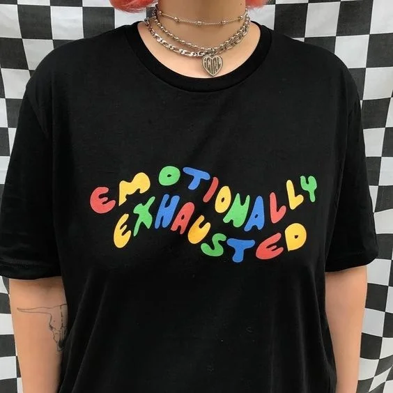 Hahayule, красочная футболка с принтом, с эмоциями, унисекс, Tumblr, гранж, черная футболка, милые летние топы, Уличная Повседневная одежда