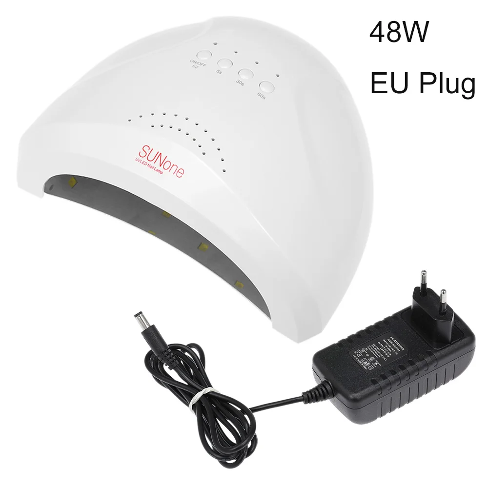 EU Plug Abody 48 Вт Светодиодный УФ-светильник для ногтей, лампа для ногтей, Сушилка для ногтей, гель-отверждение, белый светильник, нагреватель, машина для дизайна ногтей, набор инструментов для салона - Цвет: EU Plug