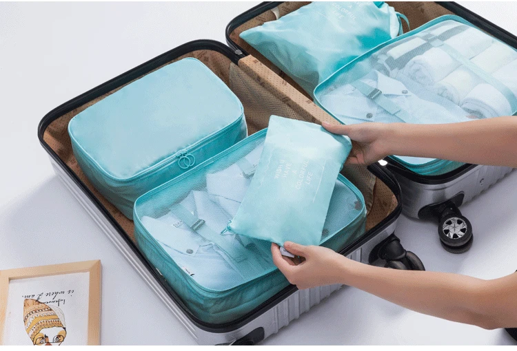 

Travel storage bag seven-piece suit Travel multi-function padded luggage storage bag 7-piece suit