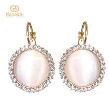 Навачи округлый опал GP Стразы кристаллический крючок Leverback Серьги SMT1080