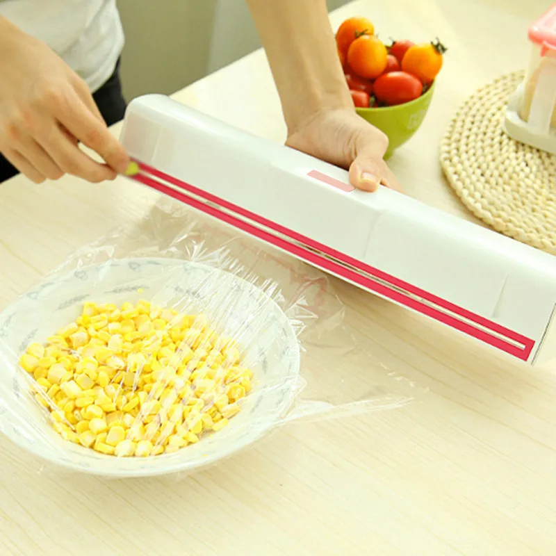 

Food Plastic Cling Wrap Dispenser Preservative Film Cutter Kitchen Tool Accessories Cooking Tools Cling Wrap Dispenser
