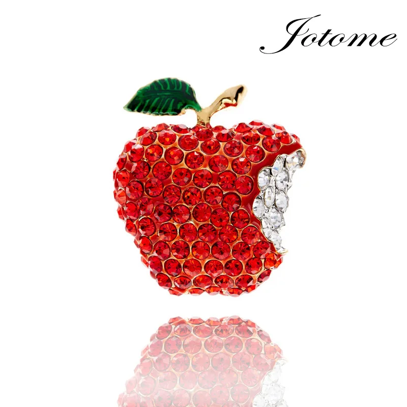 Buy 100pcs/Cute apple fruit brooch pins charming red