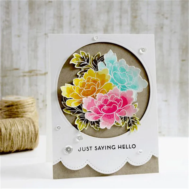 

Naifumodo Peony Flower Metal Cutting Dies Scrapbooking Floral Die Cut for Card Making DIY Stencil Craft Dies New Arrivals 2019