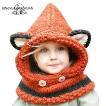 BINGYUANHAOXUAN2017 Winter Outdoor Hats Knitting Wool Cat Soft warm Hats for Baby Girls Shawl Beanie Hats Caps Set and Scarf set BINGYUANHAOXUAN2017 Winter Outdoor Hats Knitting Wool Cat Soft warm Hats for Baby Girls Shawl Beanie Hats Caps Set and Scarf set