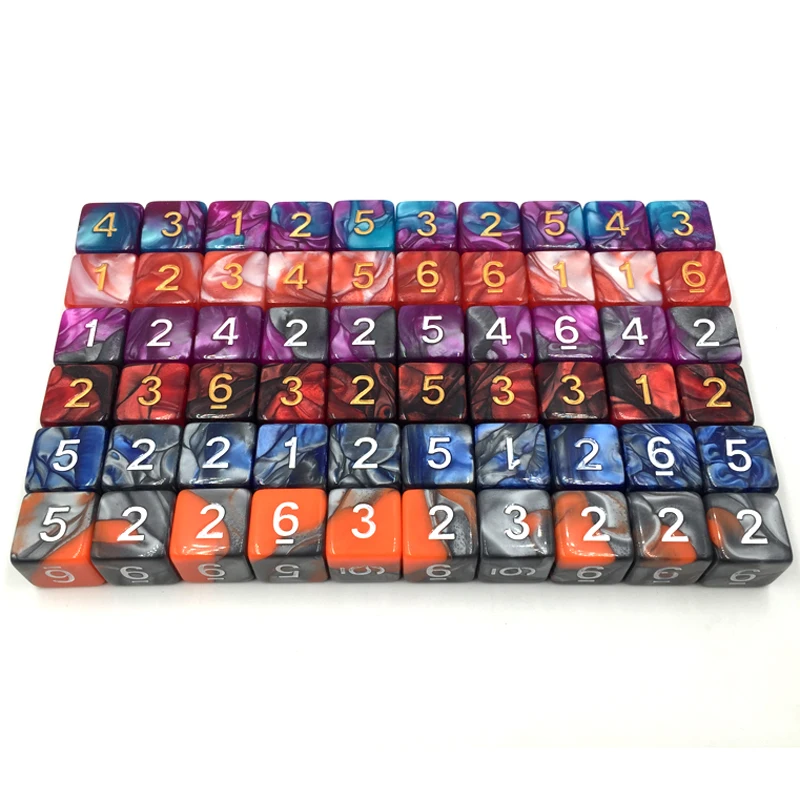 

rollooo Dice 10pc/set D6 Mix color Digital Dice Rpg dice