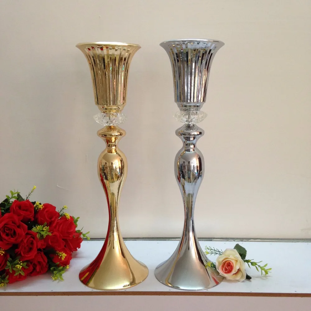 

55cm 21.6inch 10pcs/lot gold wedding party road lead decoration Table centerpiece Wedding flower vase Wedding centerpiece