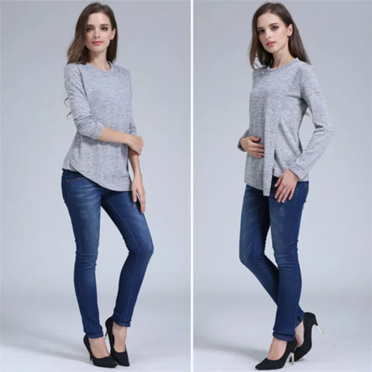 Winter Autumn Fashion Maternity Clothes long sleeve pregnancy T-shirt Breastfeeding Clothes for Pregnant Women Nursing tops (18)