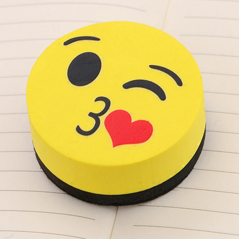 1 шт. желтый улыбка лицо ластик для доски магнитная доска ластики протирать сухой школы доска очиститель маркера 4 разные стили отправлены