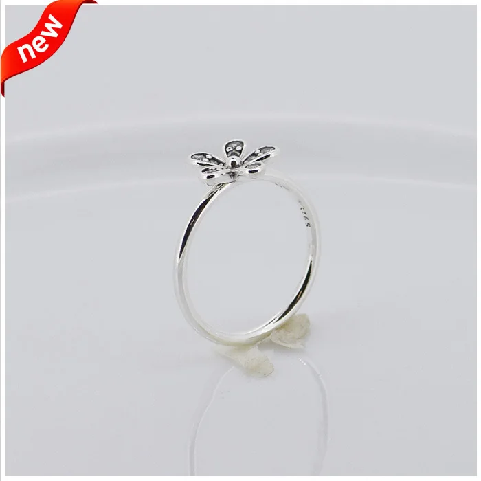 

Daisy Ring with Clear Cubic Zirconia 925 Sterling Silver Jewelry Free Shipping