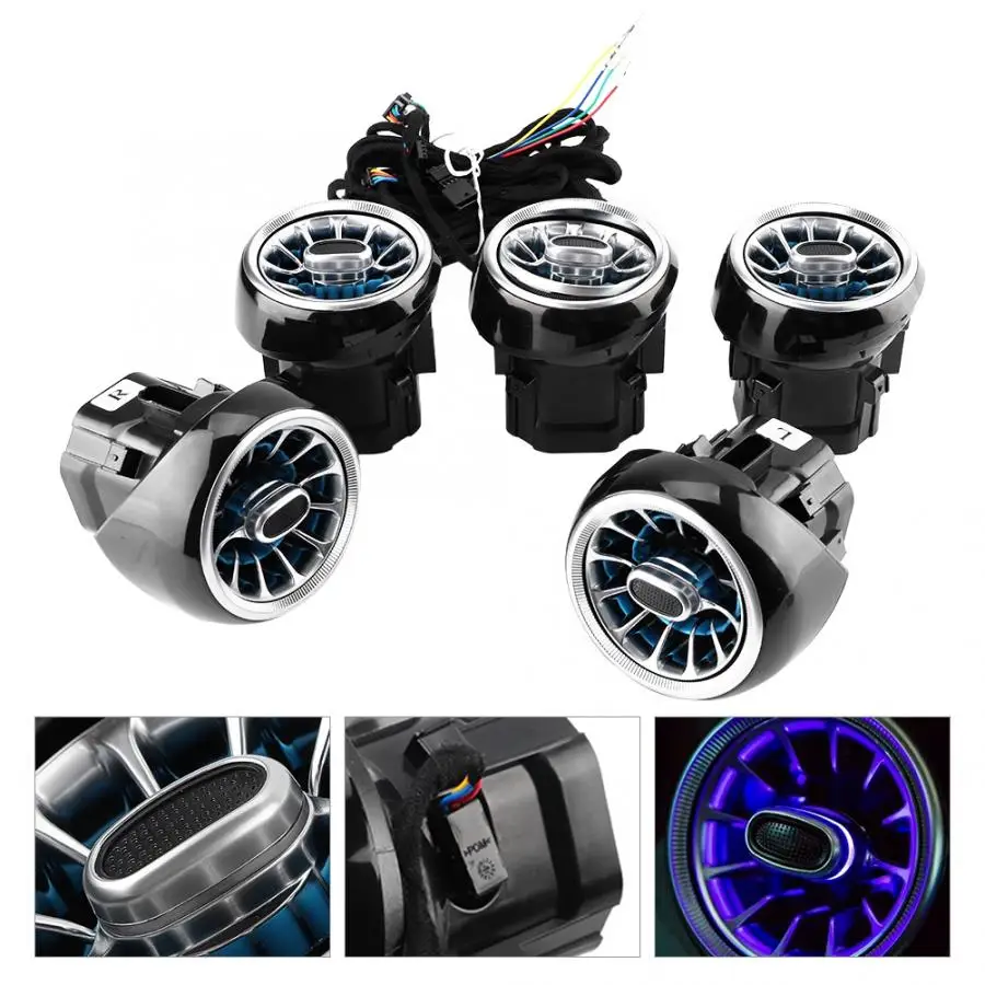 

Air Vent Colorful Lights 5pcs Air Vent LED Ambient Light Turbine Outlets Lamp 12 Color for Mercedes-Benz C/GLC Class New