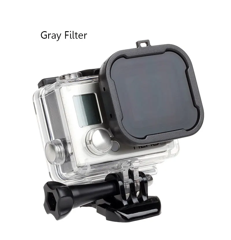 Grpro Accessories Dive Filter 4 Color Diving Filter Red Purple Yellow Gray Lens Filter For Gopro Hero 3+ Hero 4 (10)