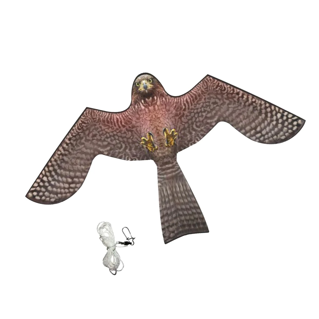HAWK BIRD SCARER KITE w/ LINE and SWIVEL farm agricultural crops allotment