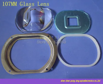 

Free shipping 2pcs 107MM Glass Lens + Reflector + Holder Bracket Case Kit Set For Street LED Light