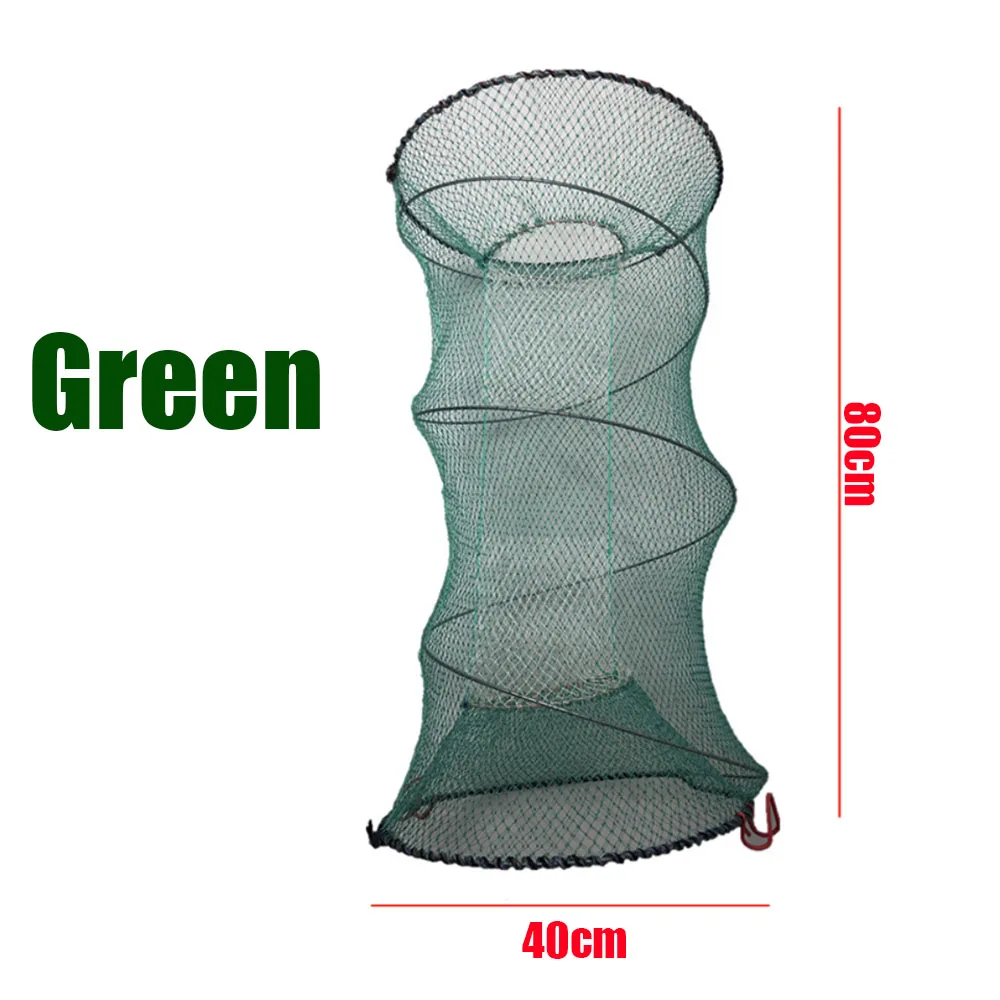 Fishing net crab trap network cages cast nets shrimp nylon netting Automatic Fishing Cage Foldable Trap Cast Net Folding - Цвет: 4080