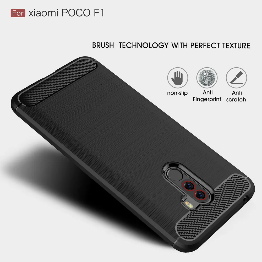 

Shockproof TPU Carbon Fiber Case For Xiaomi Redmi Note 4 4X 5A 6 Pro Mi8 SE Pocophone F1 Mi A2 6X 5X 6 MiX 2S Silicone Cover
