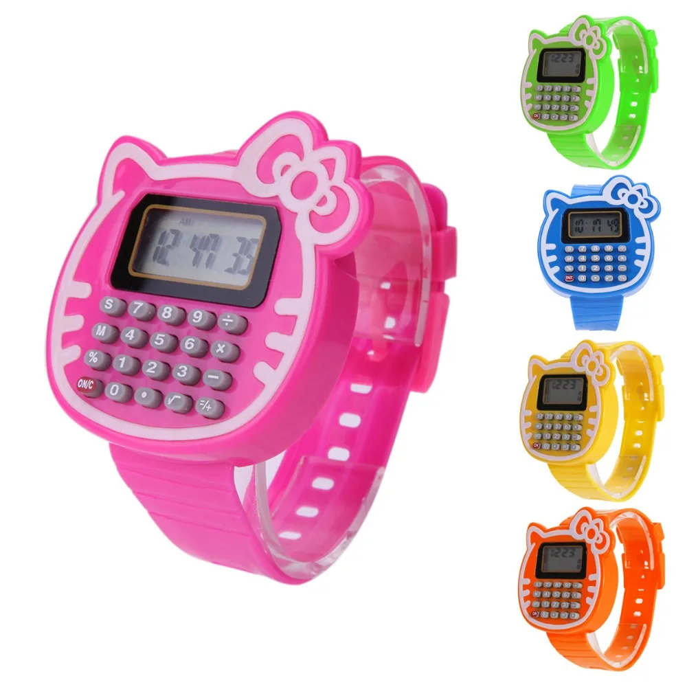 

2018 New Kids Calculator Watch Children Digital LED Watch Silicone Sports Clock relogio reloj calculadora