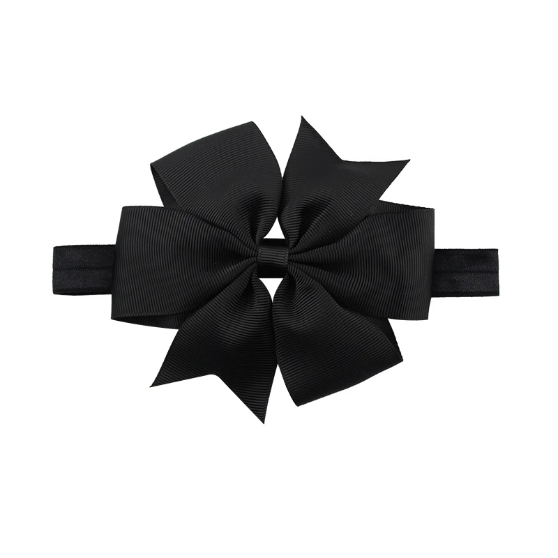 20 Colors Children Solid Ribbon Hair Bow Headbands Hair Accessories bandeau bebe fille kids Bowknot Hair bands Hair Ties (1)