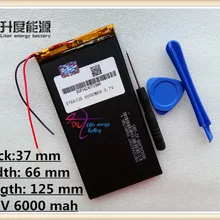 3766125 Tablet PC Батарея 3,7 V 6000 mAh V811V801 красочные E708 Q1 Универсальный перезаряжаемый аккумулятор