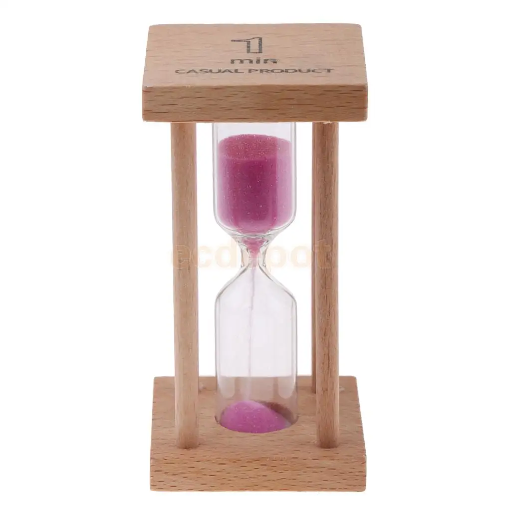 1 Minutes Hourglass Clock Sand Timer For Children Brush Teeth Table Timer Home Decoration Purple