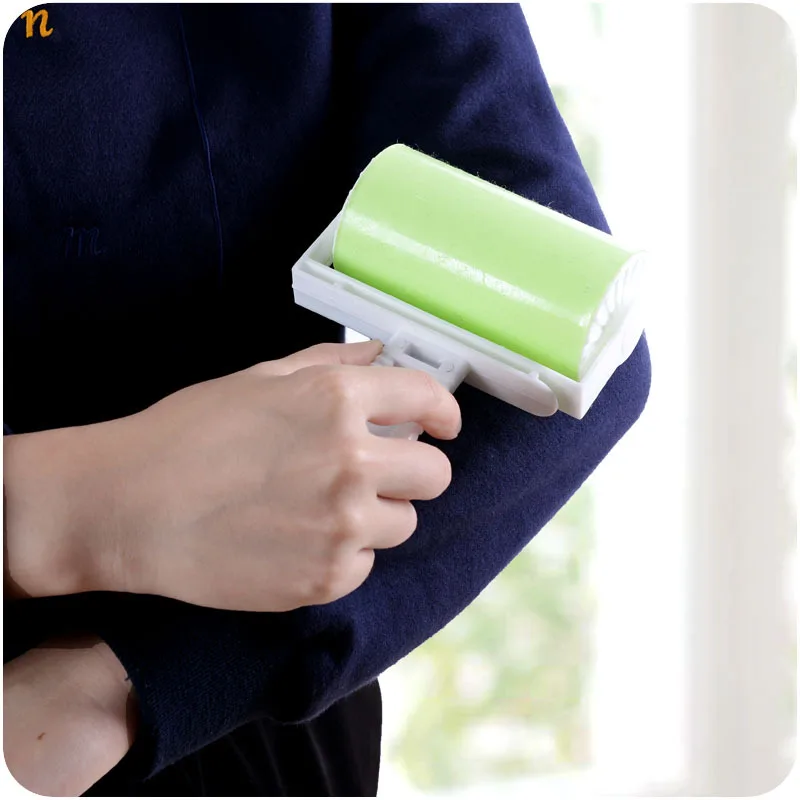 Trumpet Ostrich Portable Clothes Roller Drum Sticky Paper Torn Can Be Washed Lint Roller Clothing Dust Brush with