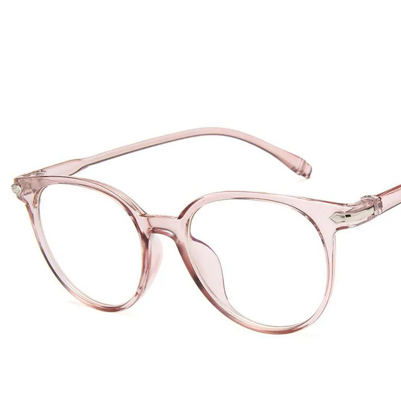 Для женщин Круглый анти-синие очки анти-излучения очки прозрачные Ретро Винтаж Классическая оправа для очков очки - Цвет оправы: pink