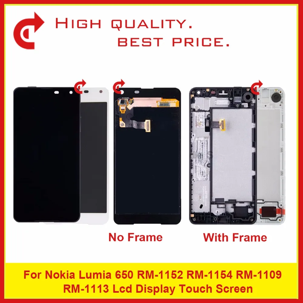 

High Quality 5.0'' For Nokia Lumia 650 Full Lcd Display With Touch Screen Digitizer Sensor Panel Assembly Complete Free Shipping