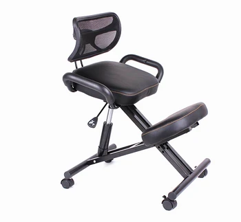 

Ergonomic Designed Chair with Back and Office Ergonomic Chair Kneeling Posture Black Leather Chair with Caster