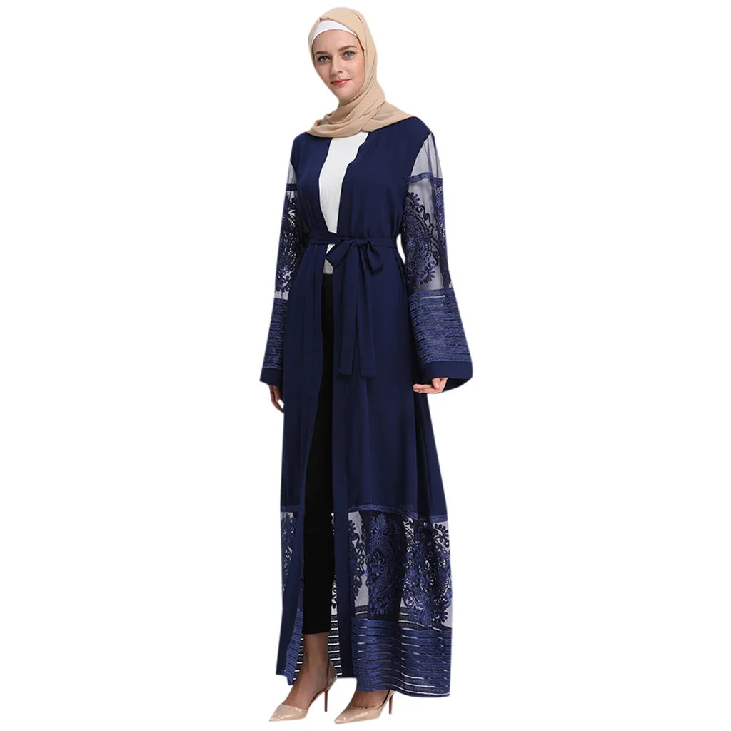 KLV Макси летнее платье больших размеров мусульманская одежда abaya женское мусульманское платье Турецкая абайа женская мусульманская одежда для женщин Vestidos - Цвет: BU