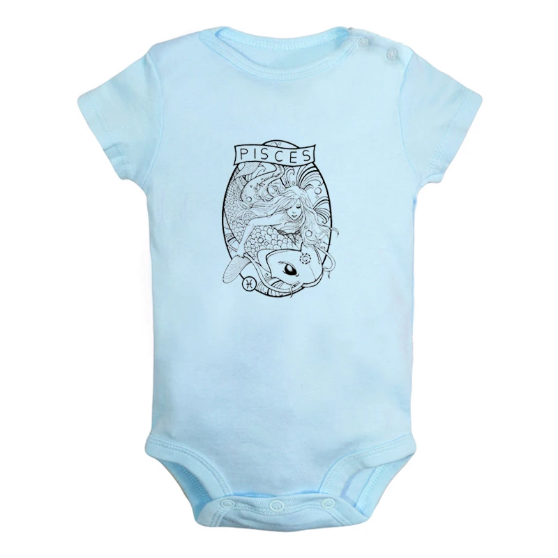 Маленькая Русалочка Ариэль милый Аладдин и волшебная лампа Одежда для новорожденных девочек и мальчиков комбинезон с короткими рукавами, костюмы из хлопка - Цвет: ieBodysuits2073BL