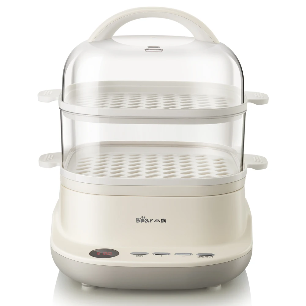 220V Multifunction Electric Steaming Pot Machine 2 Layers Household 6L Automatic Steaming Cooker With Auto-Off And Timer EU/AU/U