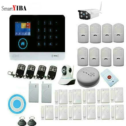 SmartYIBA приложение управление Wi-Fi GSM GPRS RFID домашняя охранная сигнализация домашняя система видеонаблюдения Система безопасности наружная внутренняя ip-камера сирена - Цвет: E KIT
