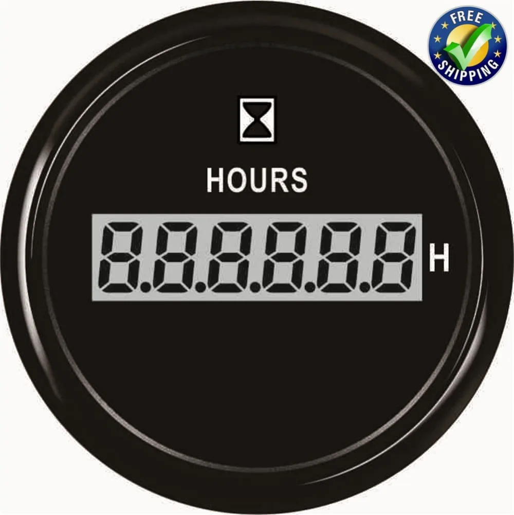 Pack of 1 52mm Digital Hour Meters 9 32VDC Hourmeters Waterproof Clock