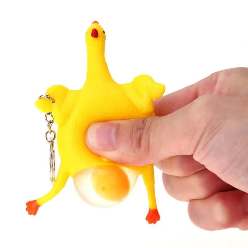 Funny Gadgets Party Prank Joke font b Toys b font Anti Stress Squeeze Chicken Egg Laying