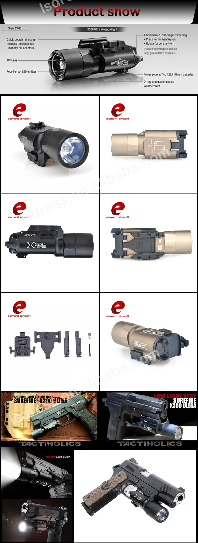 Element Tactical suprefir X300 светодиодный оружейный светильник Waffe lanterna страйкбол пистолет Wapens Glock охотничий Arsoft Armas Flash светильник