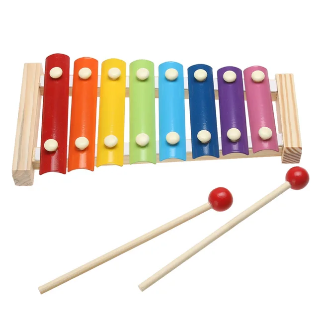 Rainbow Wooden Xylophone for Children Musical Toys