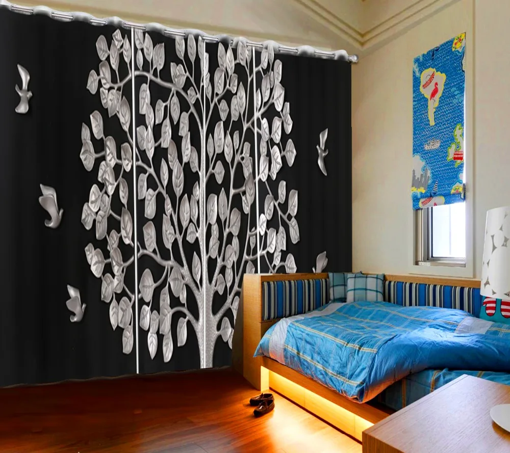 

Photo Customize size relief flower curtains for living room 3d custom curtains home decoration