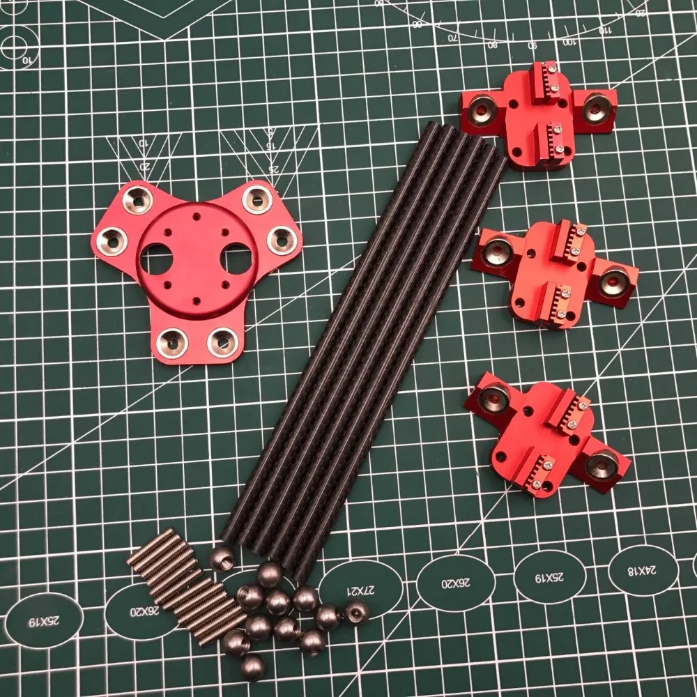 Все металлические Reprap Delta kossel k800 Магнитный двойной эффекторный комплект для DIY Delta Kossel 3D принтер красного цвета