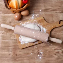 Ролик Дерево Прокатки Булавки деревянной ручкой rolling Булавки выпечки Инструменты одноцветное Цвет Дерево Прокатки Булавки клецки кожи бытовой ролик размеры S, M, L