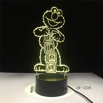 

Sesame Street Elmo BIG BIRD GROUCH Table Lamp Color Change Lampen Child NightLight USB Flexible lampe Luminaria Lamparas AW-3085