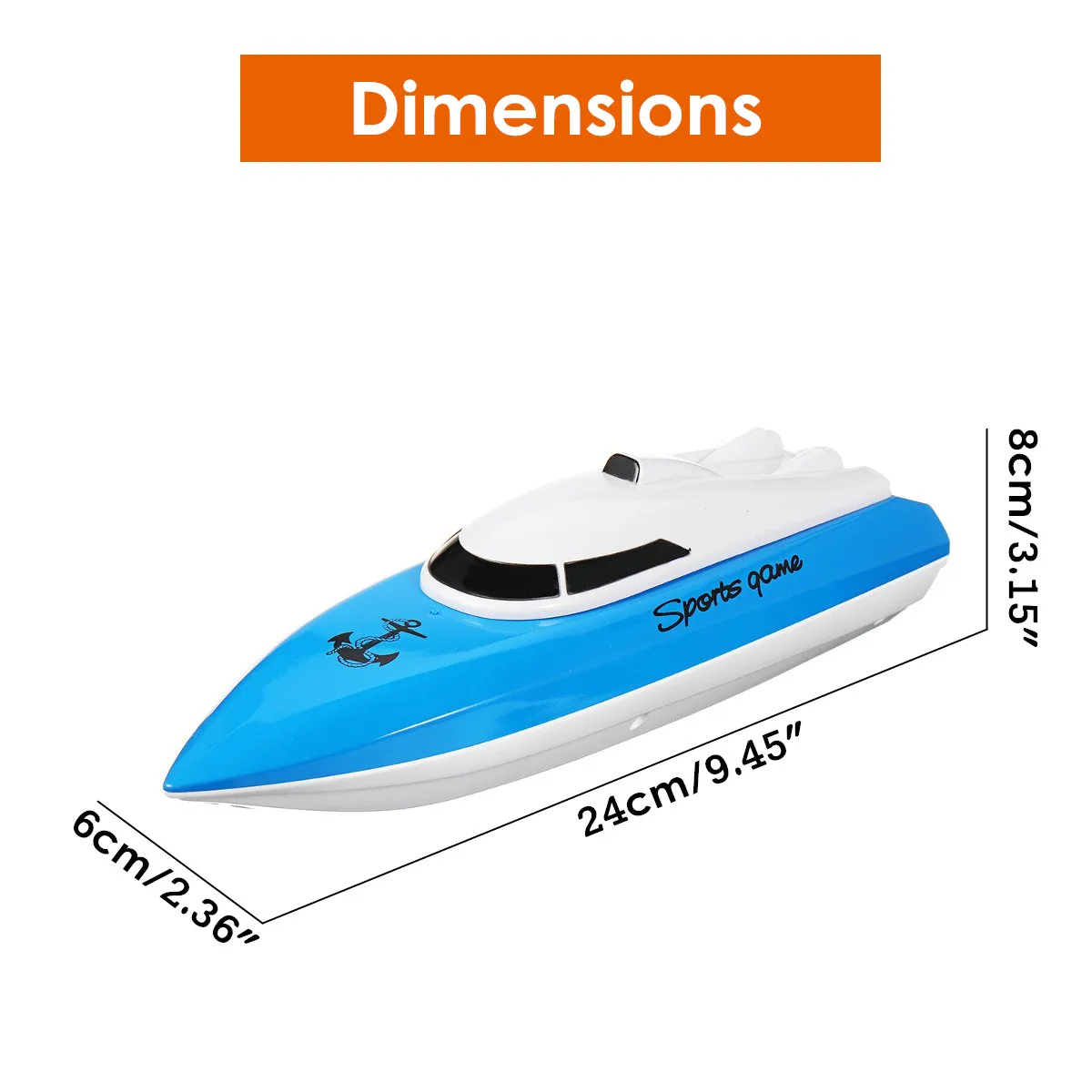 24cm Plastic Remote Control Racing Boat Yacht Rechargeable Electric Speed RC Boat Vehicles Model Toys Children Toys 2 Colors