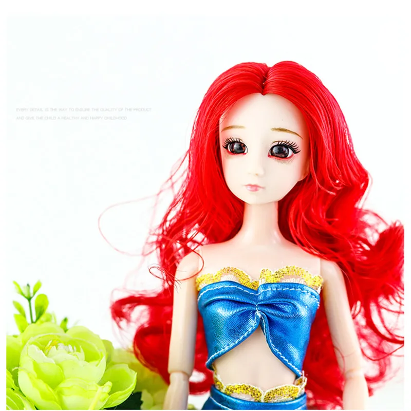 37 см модная нарядная кукла Русалочка с 3D глазами Русалочка Детская кукла «Принцесса» девочка игрушки для детей 11 суставов BJD кукла