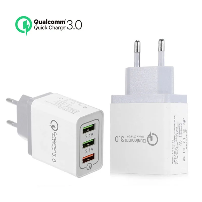 

Universal EU Plug 18W USB Quick charge 3.0 5V 3A for Iphone XS Max 8 Mobile Phone Fast charger charging for Huawei P20 P10 lite