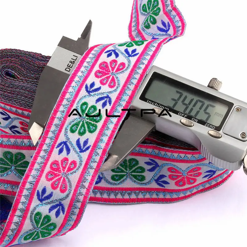 Clearance 700Meters 35mm Width Filigree Woven Webbing Tape Ethnic Trim Costume National Jacquard Ribbon Sewing Accessories 3