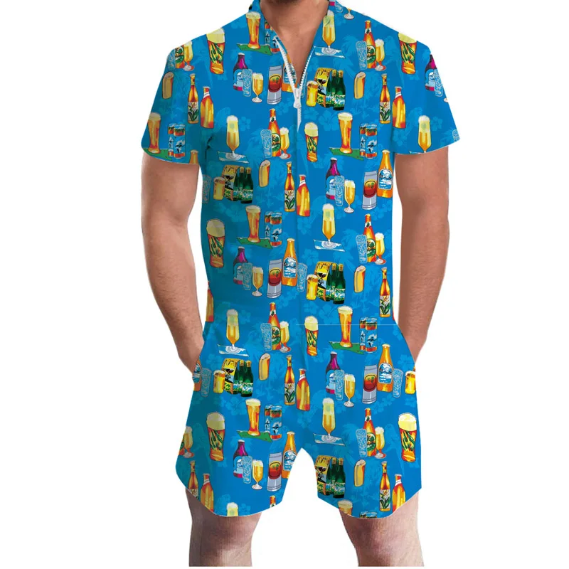 New Pride Romper Summer Drink Beer Rainbow Men Romper 3D Graphic Romper Casual Zipper Jumpsuit Overalls USA Flag Beach Men's Set New Pride Romper Summer Drink Beer Rainbow Men Romper 3D Graphic Romper Casual Zipper Jumpsuit Overalls USA Flag Beach Men's Set