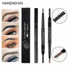 HANDAIYAN карандаш для бровей Tatoo, ручка для бровей с двойной головкой, водостойкая, черная, коричневая, для бровей, ТИНТ, краска для бровей, набор для макияжа